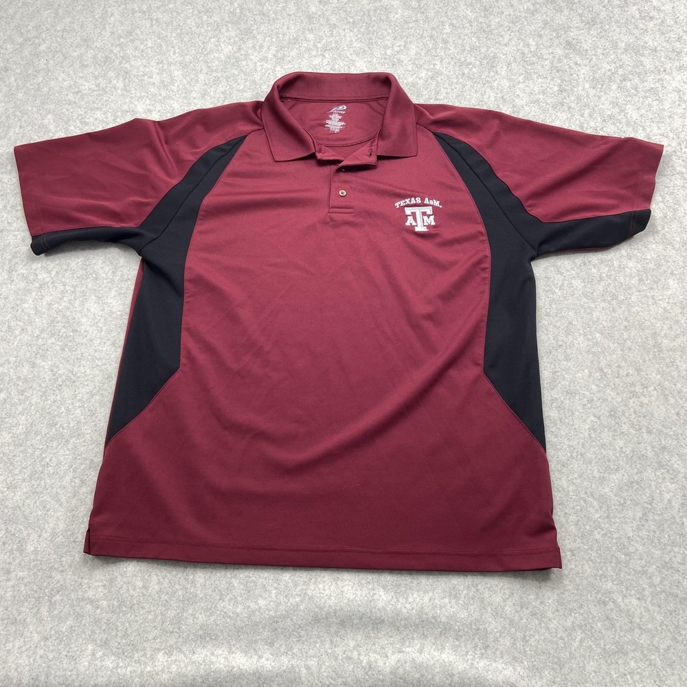 Texas A&M Aggies Shirt Mens Large Maroon Red NCAA Football Pro Player Polo